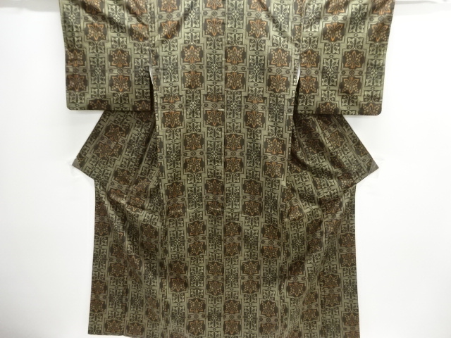 JAPANESE KIMONO / ABSTRACT GRASS SEED PATTERN WOVEN AUTHENTIC MURAYAMA